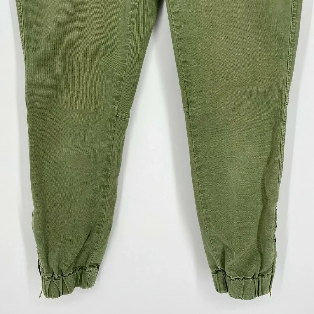 J. Crew Ankle Zip Skinny Jogger Pants Women's Size 0 Mid Rise Stretch Crop Green - Picture 3 of 12